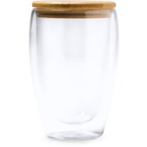 Vaso térmico sublimados con tapa de bambú natural
