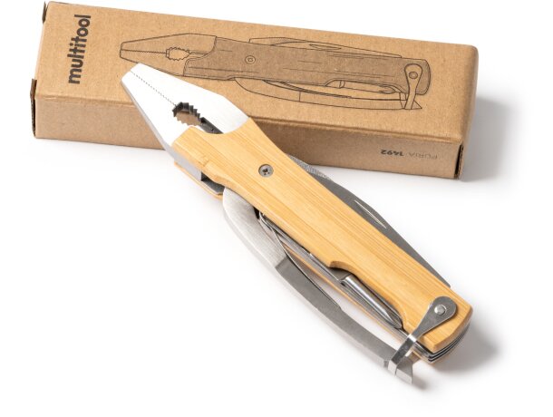 Multiherramientas Puria acero inoxidable y empuñadura de bambú Crudo detalle 6