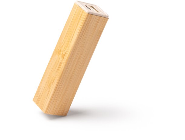 Powerbank 2200 mah de bambú Munter Crudo detalle 4