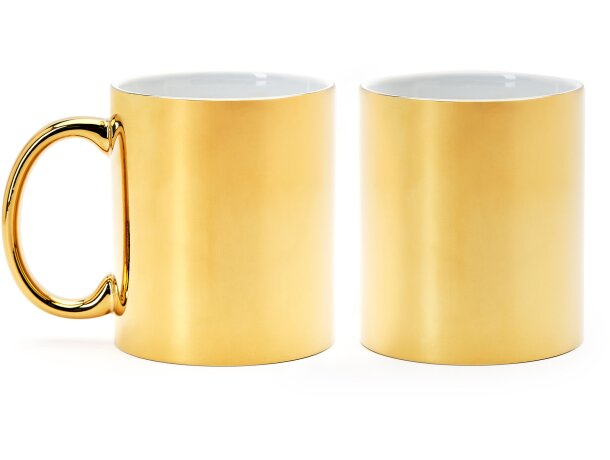Tazas en plata y oro de cerámica Zala Plata detalle 1