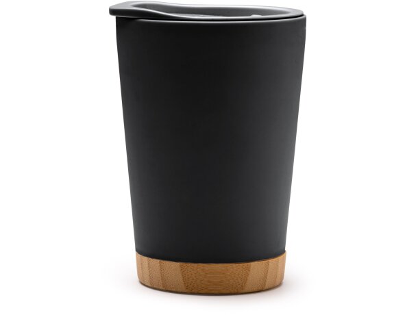 Vaso Mirin bambú y PP reciclado 290ml con tapa dosificadora Negro detalle 5