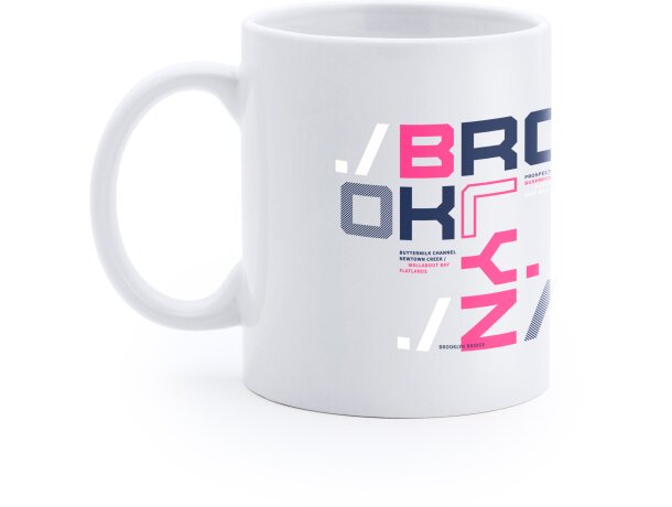 Taza cerámica Lima 350ml personalizable por sublimación Blanco detalle 1