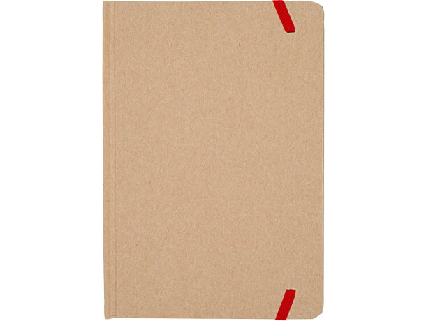 Bloc de notas con elástico y separador a color cartón reciclado Estela Rojo detalle 16
