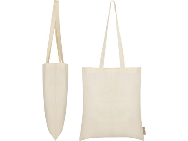 Bolsa Loren Natural de algodón y poliéster reciclado Crudo detalle 1
