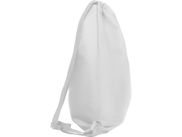 Mochila saco Zorzal poliéster 600D bolsillo cremallera cordones Blanco detalle 10