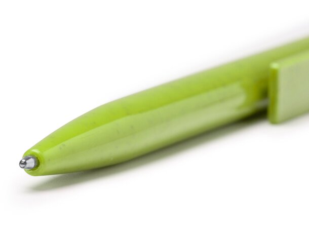 Bolígrafo Carini con fibra de trigo y pulsador de bambú Amarillo detalle 1