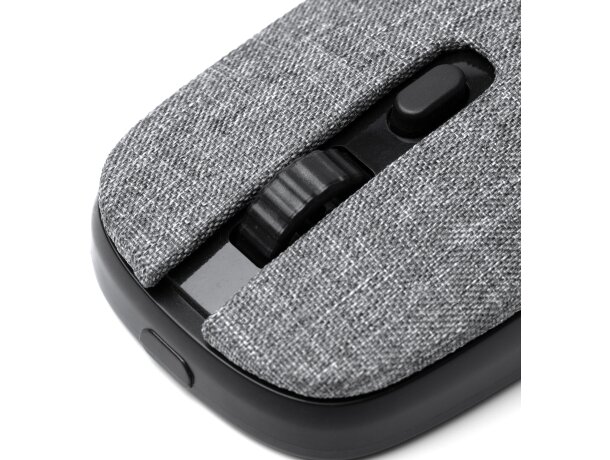 Ratón inalámbrico Rodri con sensor óptico en materiales reciclados Negro detalle 1