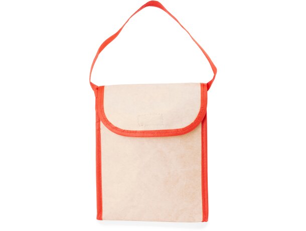 Bolsa térmica promocional con detalles de color y solapa en papel laminado 130 g/m2 Serreta Rojo detalle 7