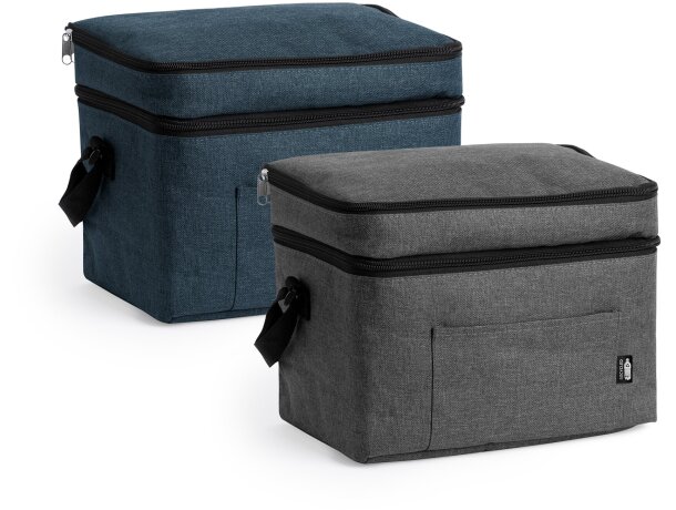 Bolsa isotérmica personalizada con dos compartimentos rPET Marlox Negro vigore detalle 4