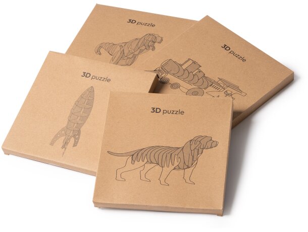Puzzle 3D cartón kraft FISAC con diseño de perro educativo Perro detalle 4
