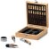 Set vino ajedrez Fresno bambú con accesorios y tablero integrado Crudo detalle 3