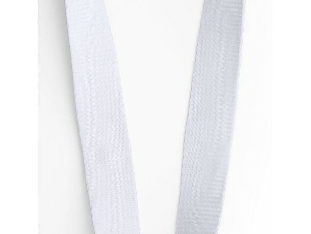 Lanyard colores variados de poliéster Guest Blanco detalle 5