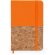 Bloc de notas con tapa rígida de corcho/polipiel y hojas lisas Naranja