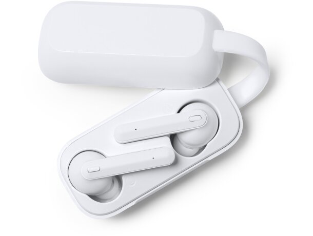 Auriculares TRAP Bluetooth 5.0 con estuche de carga y botón multifunción Blanco detalle 2