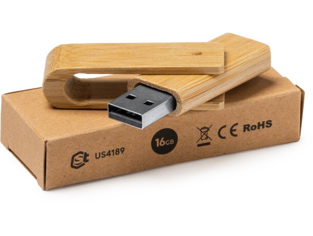 Memoria USB 8GB con carcasa y logo impreso Percy bambu