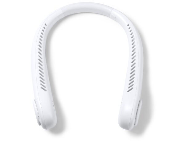 Ventilador cuello Neki recargable con tres velocidades ABS reciclado Blanco detalle 4