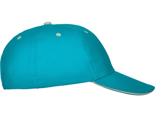Gorras béisbol cierre velcro de algodón 260 g/m2 Panel Turquesa detalle 28