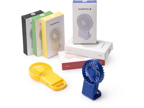 Ventilador de mano Giza con batería recargable y ABS reciclado Blanco detalle 4
