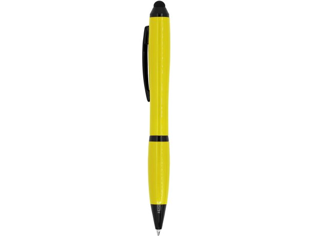 Bolígrafos con puntero táctil giratorio de plástico tinta azul Taiga Amarillo detalle 6