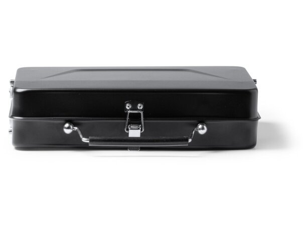 Barbacoa portátil Rulot con parrilla abatible y diseño maletín Negro detalle 5