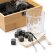 Set whisky Danys Natural con vasos bambú y cubitos piedra Crudo detalle 2