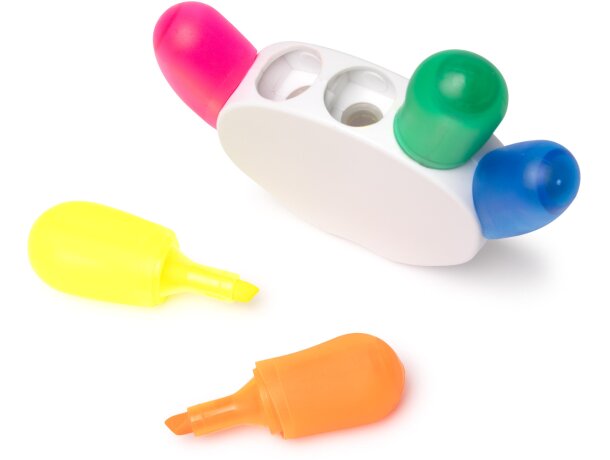 Set marcadores Punter con soporte forma de mano en 5 colores Blanco detalle 1