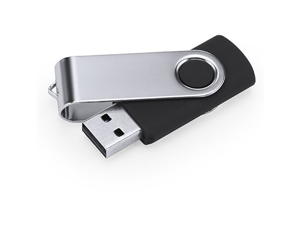 Memoria USB Marvin 16 GB con chip original y clip giratorio Negro detalle 8