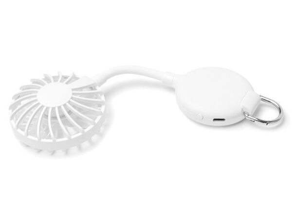 Ventilador de mano Denison recargable con mosquetón Blanco detalle 6