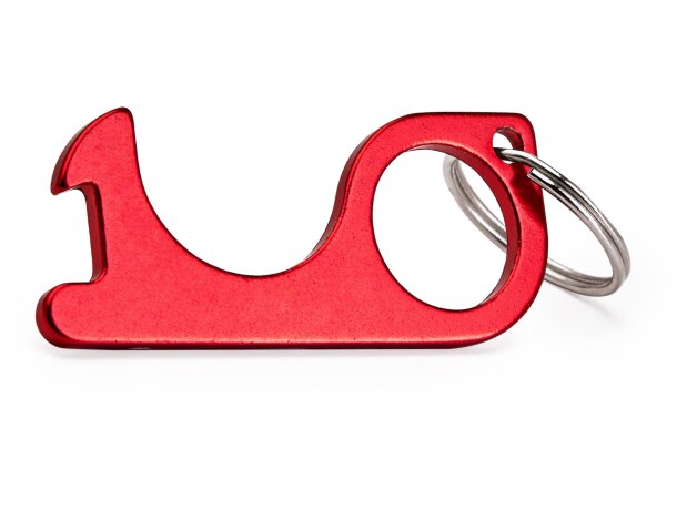 Llaveros originales pulsador de aluminio Ross Rojo detalle 9