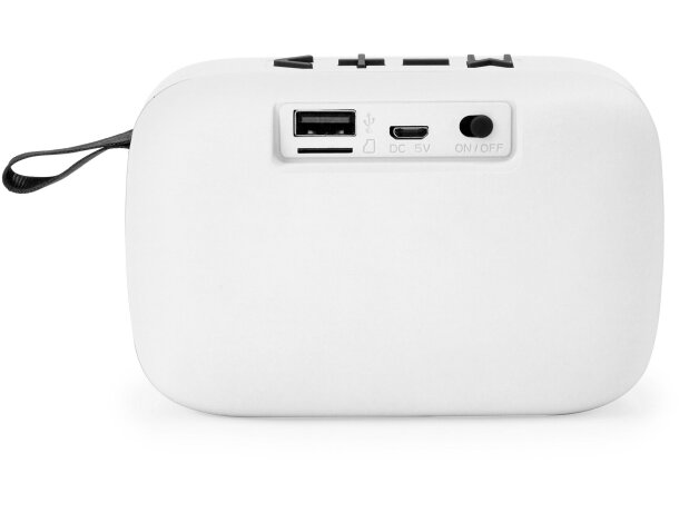 Altavoces inalámbrico de goma bicolor Armin Blanco detalle 2