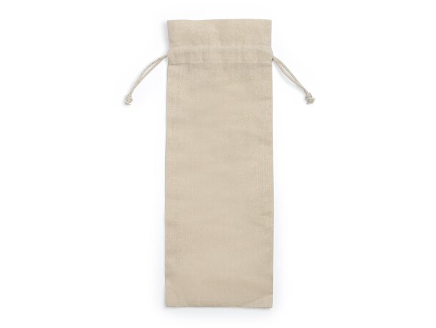 Bolsa Napa algodón natural 120 g/m² con cordones 12x33 cm Crudo detalle 3