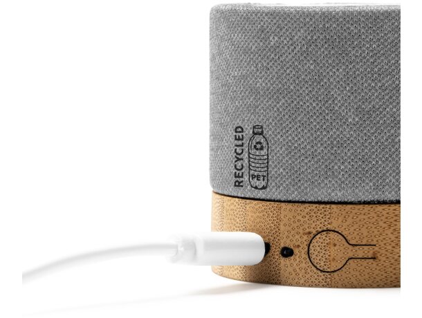 Altavoces de bambú con acabado poliester Takay Gris vigore detalle 1
