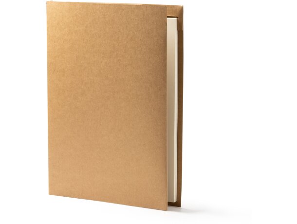 Carpeta Yasper cartón reciclado con bloc y bolígrafo ecológico Crudo detalle 4