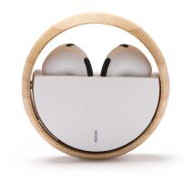 Auriculares de plástico con detalles en bambú Auron