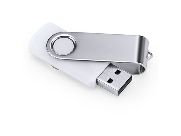 Memoria USB Marvin 16 GB con chip original y clip giratorio Blanco detalle 5
