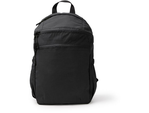 Mochila Troyer de nylon ripstop taslon con bolsillos laterales Negro detalle 4