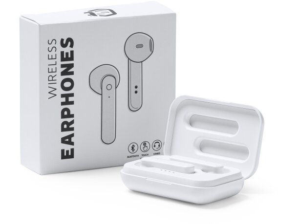 Auriculares inalámbricos de plástico Ferry Blanco detalle 3