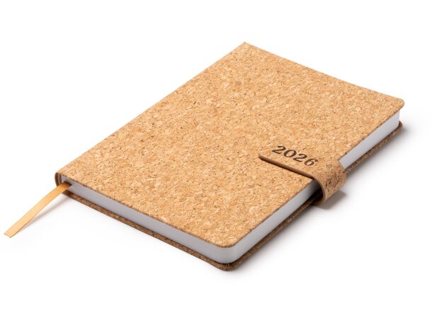 Agenda Vasir Natural con cubierta de corcho y cierre magnético Crudo detalle 3