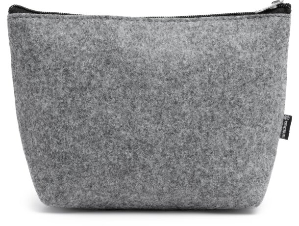 Neceseres personalizables con cremalllera fieltro reciclado Avira Gris detalle 5