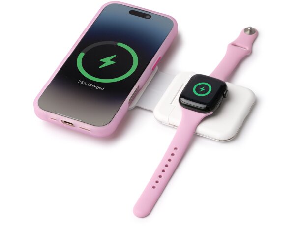 Cargador inalámbrico Laredo 3 en 1 plegable 15W Blanco detalle 4