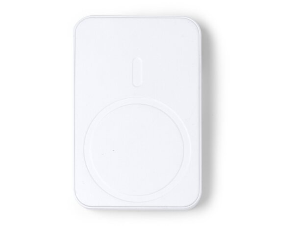 Powerbank de 5000 mah con detalles en bambú Gunder Blanco detalle 1