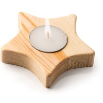 Vela promocional soporte con forma de estrella madera