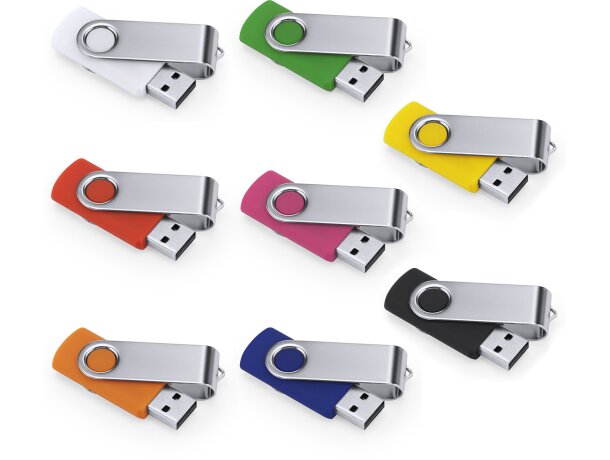 Memoria USB Marvin 16 GB con chip original y clip giratorio Blanco detalle 1