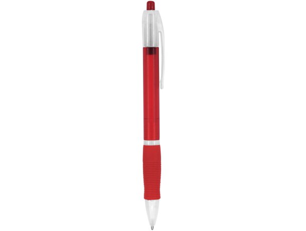 Bolígrafos originales con pulsador translúcido y tinta azul Ontario Rojo detalle 22