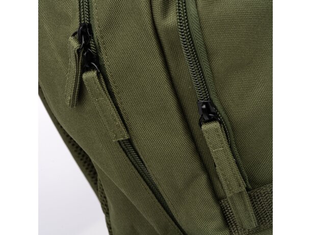 Mochila Búfalo de poliéster reciclado con bolsillo portátil Negro detalle 2