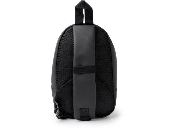 Mochila bandolera Gibons en PU leather con cinta acolchada Negro detalle 3