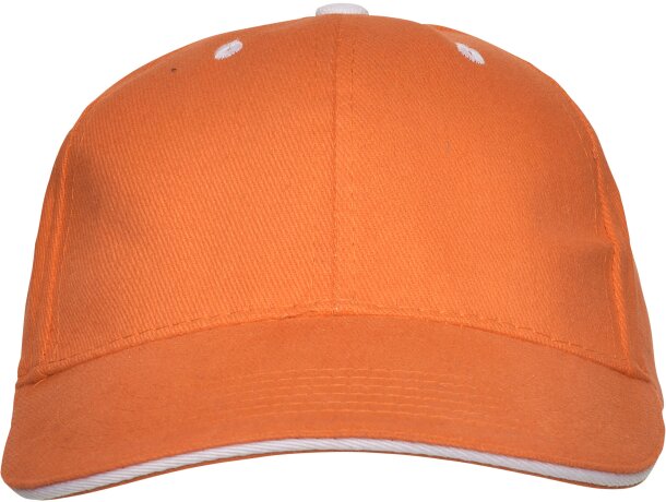 Gorras béisbol cierre velcro de algodón 260 g/m2 Panel Naranja detalle 33