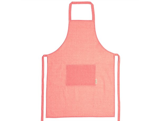 Delantal bolsillo frontal 100% algodón Arola Rojo detalle 9