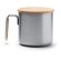 Tazas metálicas con tapa de bambú en acero inoxidable 350ml Rimor Plata