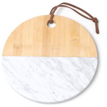 Tabla Benek bambú mármol con asa de polipiel